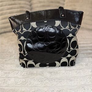 Coach Black and Gray Designer Tote Bag